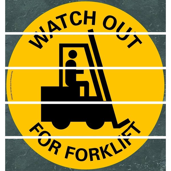 Superior Mark Floor Sign, Superior Mark, Watch Out For Forklift, 17.5in SMFS0262